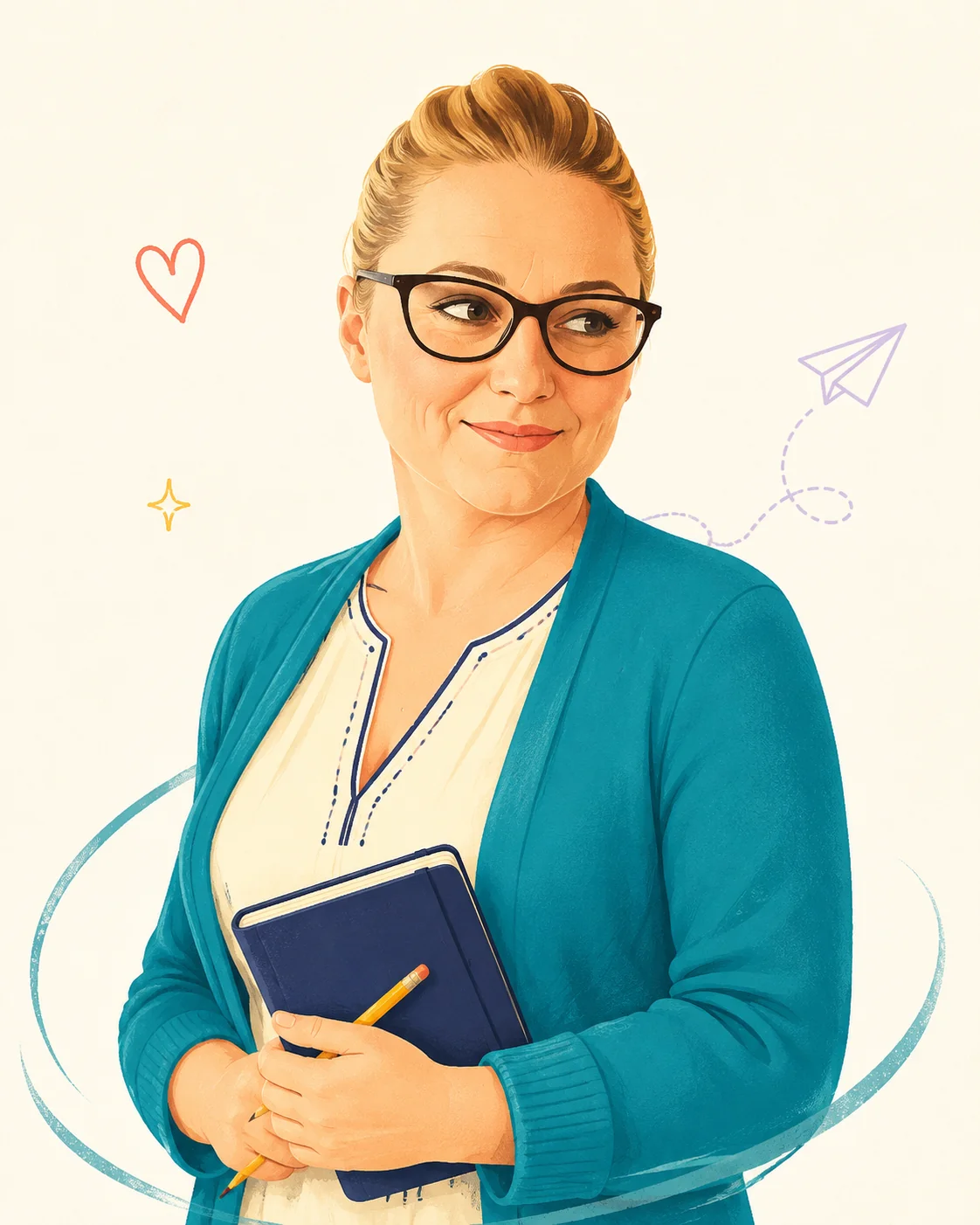 Ritratto illustrato di Silvia Magni, educatrice professionale